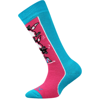 Dívčí froté podkolenky Fuski Boma - modro-růžová