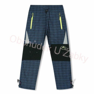 KUGO G9625 Dětské outdoorové kalhoty černá/tm.modrá (zelené zipy)