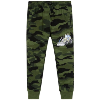 Chlapecké maskáčové tepláky KUGO - khaki barva (zelený traktor)