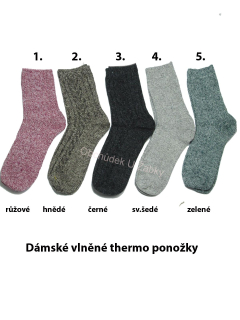Aura.Via Dámské thermo vlněné vysoké ponožky