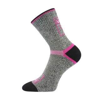 Fuski Boma Voxx Spectra Dámské sportovní froté ponožky šedá/neon růžová