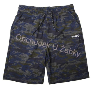 CHLAPECKÉ ŠORTKY šedá/modrá Wolf T2338
