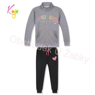 DÍVČÍ TEPLÁKOVÁ SOUPRAVA šedá/černá Kugo FR6795