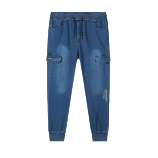 CHLAPECKÉ RIFLOVÉ tepláky modré Kugo CK0936