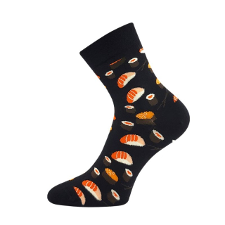 Voxx Devive Ponožky obrázkové černé sushi