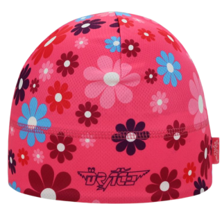 Dívčí funkční čepice - kytička - růžová