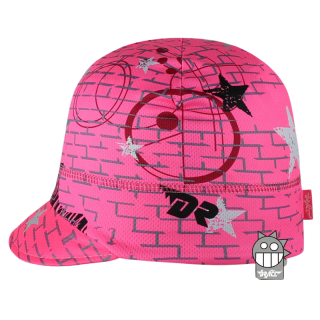 56-58 cm-Dívčí funkční čepice s kšiltem - růžová