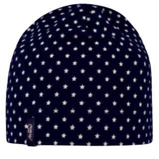 Dívčí bavlněná čepice - hvězdičky - tm.modrá