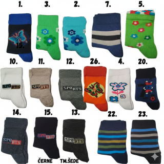 Klasické dětské ponožky - vel. 1 - vel.86-92
