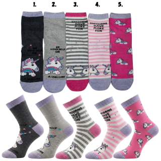 Aura.Via GNP6876 Klasické obrázkové dívčí ponožky