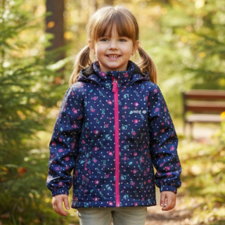 Dívčí softshellová bunda bez zateplení tm.modrá Wolf B2361