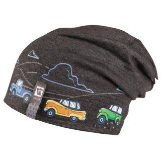 Chlapecká bavlněná ČEPICE B15 šedý melír Pepe Dráče