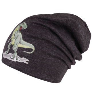Chlapecká bavlněná ČEPICE černý melír Pepe Dráče Dino
