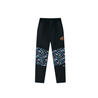 Chlapecké SOFTSHELLOVÉ KALHOTY ZATEPLENÉ černé Wolf B2595