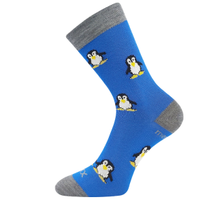 Dětské vlněné merino ponožky modrá Penguinik Fuski Boma Voxx