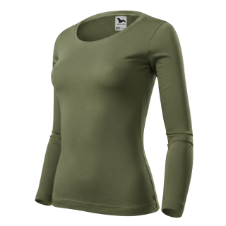Dámské tričko khaki Malfini Fit-T LS