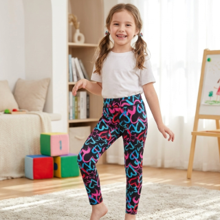 Dívčí funkční legíny srdíčka Kugo SL3658