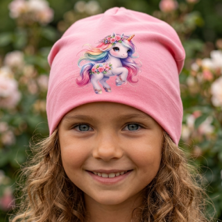 Dívčí bavlněná čepice růžová Pepe Dráče