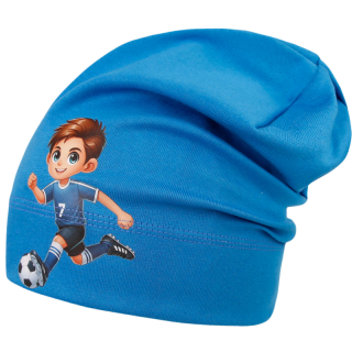 Chlapecká bavlněná čepice fotbalista modrá Pepe Dráče
