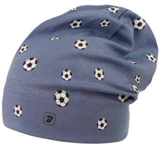 Chlapecká bavlněná čepice fotbalista modrošedá Pepe Dráče