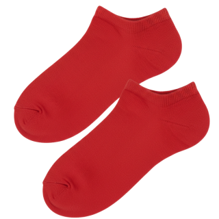 Kotníčkové ponožky jednobarevné - červená barva