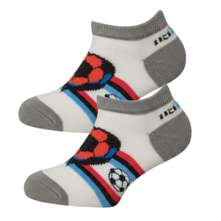 Chlapecké kotníčkové ponožky - kopací míč - barva bílá Design Socks
