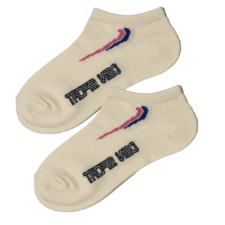 vel.98-152-Dívčí kotníčkové ponožky Design Socks jednobarevné - smetanová barva