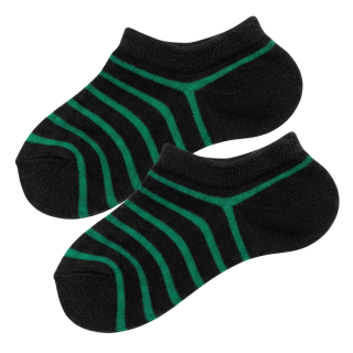 Design Socks Kotníčkové ponožky - tmavé se zeleným proužkem
