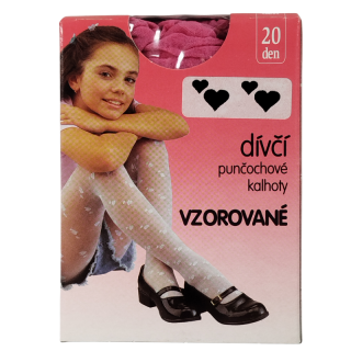 128-152-Dívčí punčochové kalhoty srdíčka EVONA